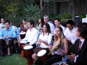 pricewaterhousecoopers RSG BA quarterly group function team building corporate interactive drumming event sydney